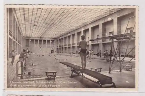 905283 Ak Chemnitz - Stadtbad, Schwimmhalle mit 50m-Becken