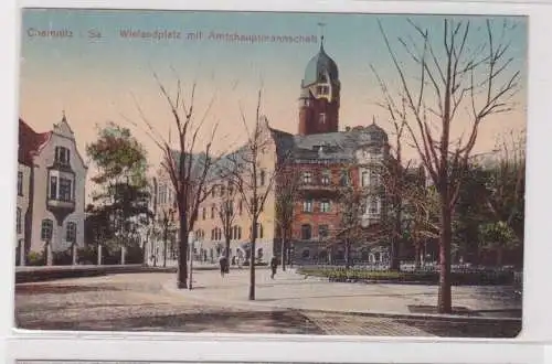 904888 Ak Chemnitz i. Sa. - Wielandplatz mit Amtshauptmannschaft 1926