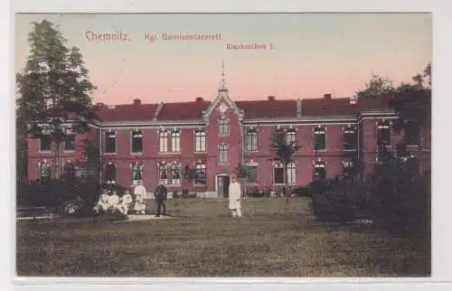 904755 Ak Chemnitz kgl. Garnisonlazarett Krankenblock 1, 1913