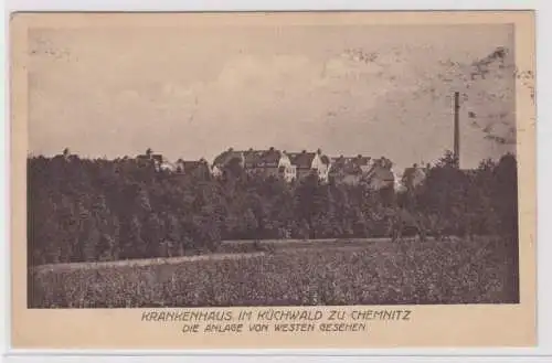 906018 Ak Krankenhaus im Küchwald zu Chemnitz - die Anlage von Westen 1917