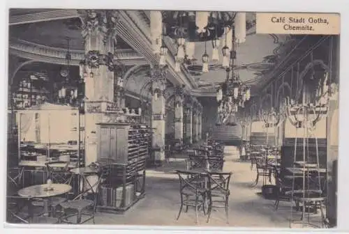 906023 Ak Chemnitz - Innenansicht Café Stadt Gotha 1909