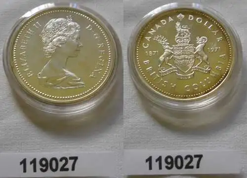 1 Dollar Silber Münze Kanada Wappen British Columbia 1971 (119027)