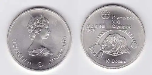 10 Dollar Silber Münze Canada Kanada Olympiade Montreal Indianerkopf (117880)