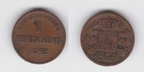 1 Pfennig Kupfer Münze Bayern 1862 f.ss (141905)