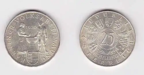 25 Schilling Silber Münze Österreich 1960 Kärntner Volksabstimmung 1920 (143873)