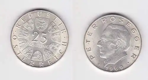 25 Schilling Silber Münze Österreich 1969 Peter Rosegger (144208)