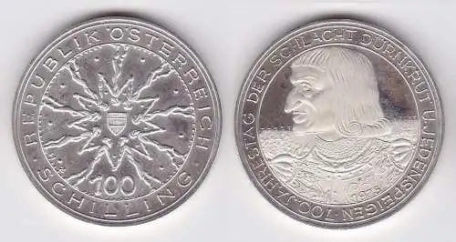 100 Schilling Silber Münze Österreich 1978 100 Jahre Schlacht Dürnkrut (158414)