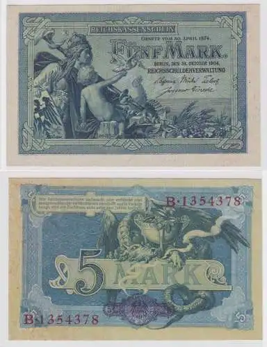 5 Mark Banknote Reichskassenschein Berlin 31. Oktober 1904 Ro. 22a (117166)