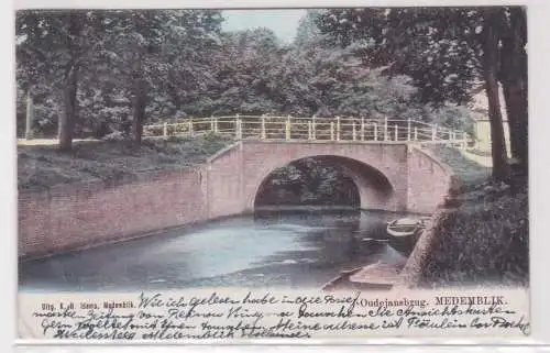 96374 AK Medemblik - Oudesjansburg, Flusspartie mit Brücke 1903