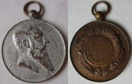 Belgien Medaille Leopold II Comice Ghistel Tentoonstelling 1904 (113365)