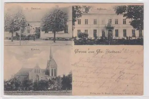 73017 Mehrbild Ak Gruß aus Groß Ziethen Gasthof, Kirche, Schloß 1900