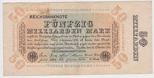 50 Milliarden Mark Banknote Berlin 10.10.1923 Rosenberg 116 h (159488)