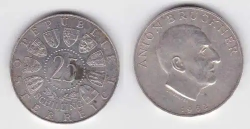 25 Schilling Silber Münze Österreich 1962 Anton Bruckner (143289)