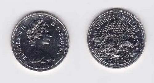 1 Dollar Silbermünze Kanada Eisbär auf einer Eisscholle 1980 (118066)