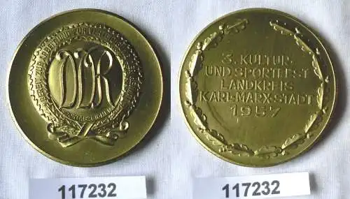 seltene DDR Medaille 3.Sportfest Landkreis Karl Marx Stadt 1957 (117232)