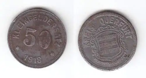 50 Pfennig Eisen Münze Notgeld Kreis Querfurt 1918 (111190)