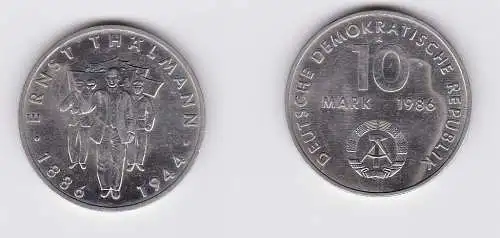 DDR Gedenk Münze 10 Mark Ernst Thälmann 1986 (121254)