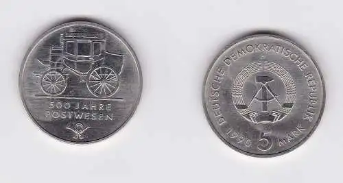 DDR Gedenk Münze 5 Mark 500 Jahre Postwesen 1990 (121482)