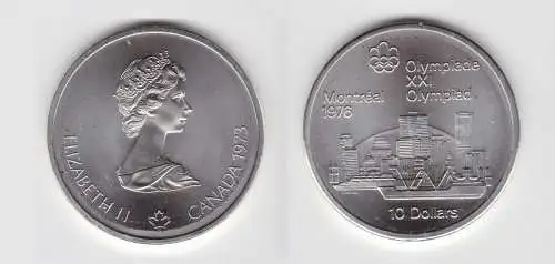 10 Dollar Silber Münze Canada Kanada Olympiade Montreal Skyline 1973 (114302)