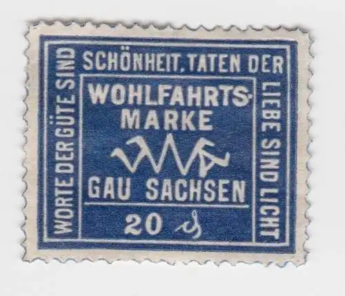 Seltene 20 Pfennig Wohlfahrtsmarke Gau Sachsen um 1930 (73142)