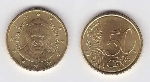 50 Cent Messing Münze Vatikan 2014 Pabst Franziskus (131248)