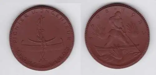 Meissner Porzellanmedaille Sächs. Pionier & Ingenieur Korps 1923 (126291)