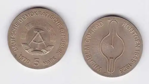 DDR Gedenk Münze 5 Mark Wilhelm Conrad Röntgen 1970 (128342)