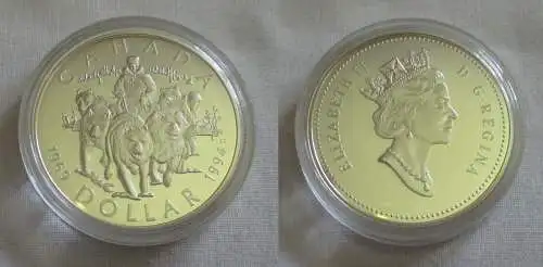 1 Dollar Silber Münze Kanada25.Jahrestag der letzten Huskystreife 1994 (151345)