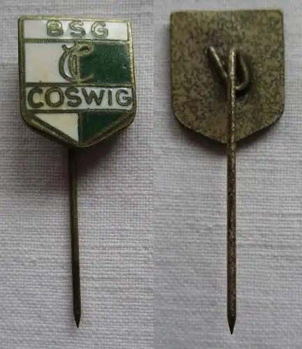 Emaillierte DDR Fußball Anstecknadel BSG Chemie Coswig (116448)