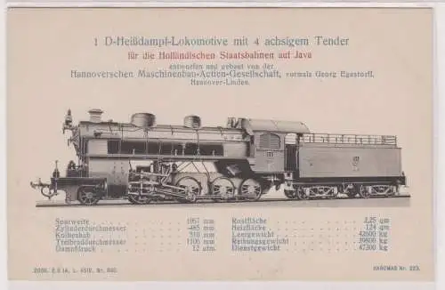 901031 Ak 1 D-Heißdampf-Lok mit 4 achsigem Tender für holl. Staatsbahn auf Java