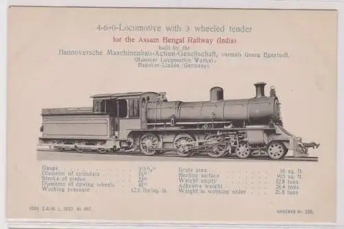 901028 Ak 4-6-0 Lokomotive mit 3-rädrigem Tender für Assam Bengal Railway Indien