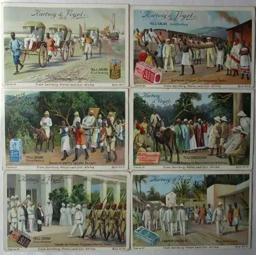 Hartwig & Vogel Kaufmannsbilder "Ost Afrika Reise" Serie 61 komplett (7/133964)