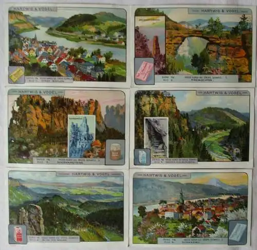 Hartwig & Vogel Kaufmannsbilder "Sächs. Schweiz I" Serie 78 komplett (7/113492)