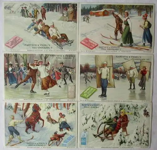 Hartwig & Vogel Kaufmannsbilder "Wintersport" Serie 98 komplett (7/133567)