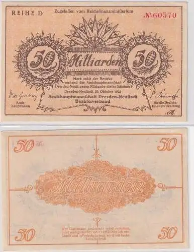 50 Milliarden Mark Banknote Dresden Neustadt 29.10.1923 (166085)