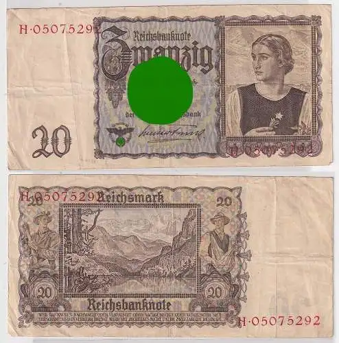 20 Mark Banknoten Deutsches Reich 16.6.1939 Ro.Nr.178 Tiroler Schein (124623)