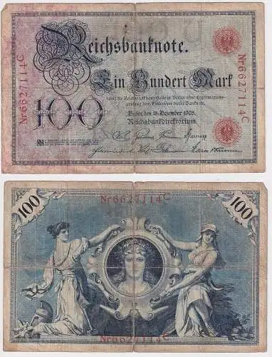 Banknote Kaiserreich 100 Mark 18. Dezember 1905 (124834)