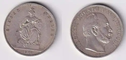 Schöne Silber Münze 1 Siegestaler Preussen 1871 f.vz (168377)