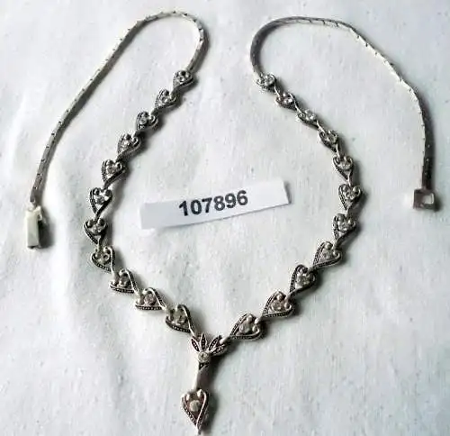 Bezaubernde Kette Collier aus 925er Silber mit kleinen Straßsteinen