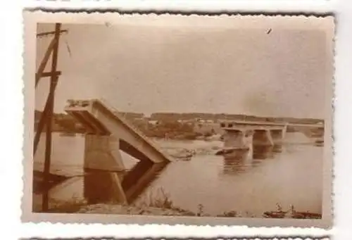 Original Foto Russland zerstörte Brücke im 2. Weltkrieg