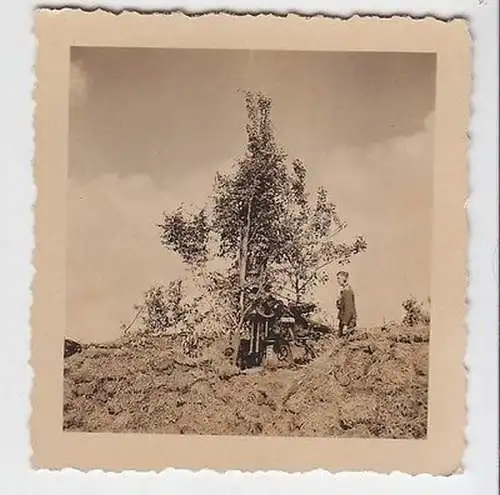 60377 Foto Flak Geschütz als Baum getarnt 2. Weltkrieg