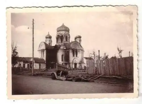 Original Foto Russland ausgebrannte orthodoxe Kirche 2. Weltkrieg