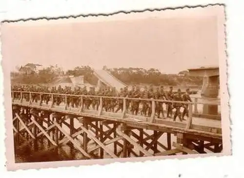 Original Foto Russland zerstörte Brücke und Behelfsbrücke 2. Weltkrieg