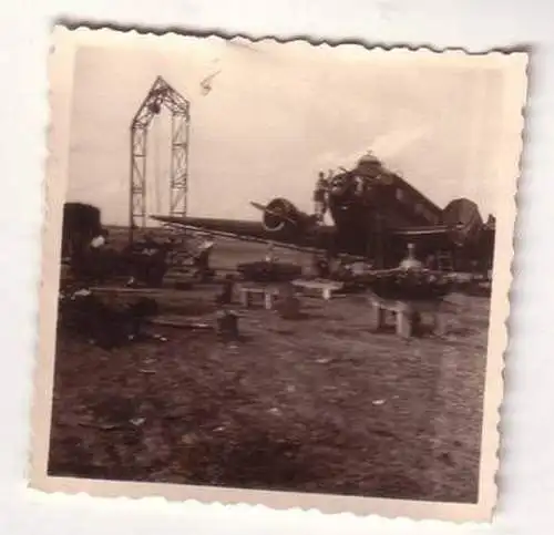 47610 Original Foto Flugzeug Motorenwechsel in Witebsk um 1942