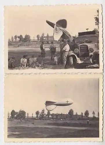 54002 2 x Original Fotos Ballonbeobachter im 2. Weltkrieg