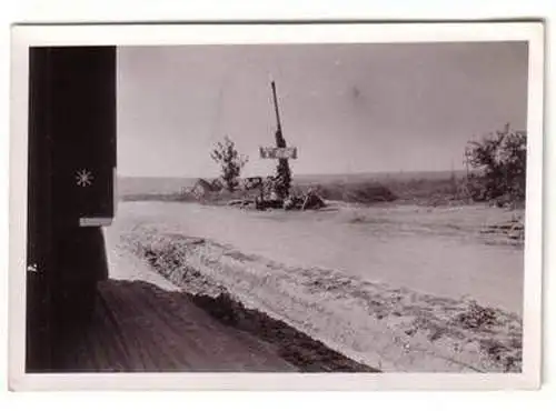 55287 Original Foto Flak am Straßenrand Russland um 1942