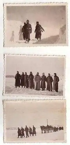 3 x Original Fotos Russland Deutsche Soldaten im Winter im 2. Weltkrieg