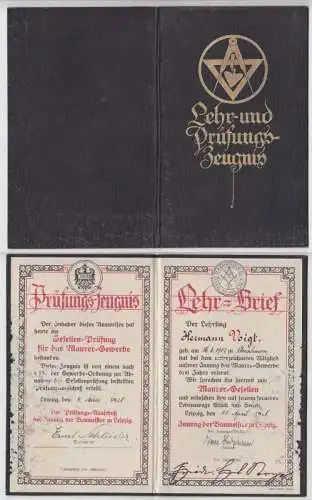 Altes Lehr- und Prüfungszeugnis Baumeister zu Leipzig 1928 (110950)