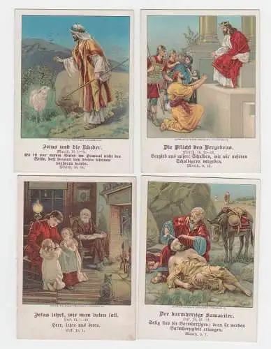 4 Sammelbilder "Kleine Lehrbilder aus der Bibel" 1906 (108269)