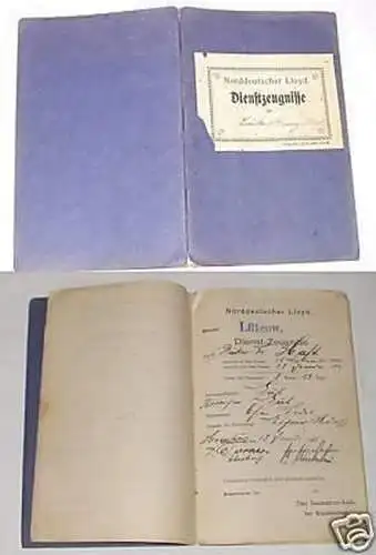 Dokument Norddeutscher Lloyd Dienst-Zeugnisse um1911/19